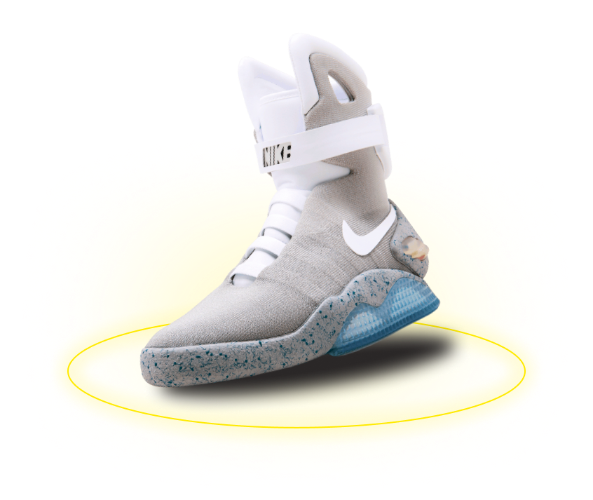Кроссовок Nike Air Mag с жетлым кольцом под подошвой